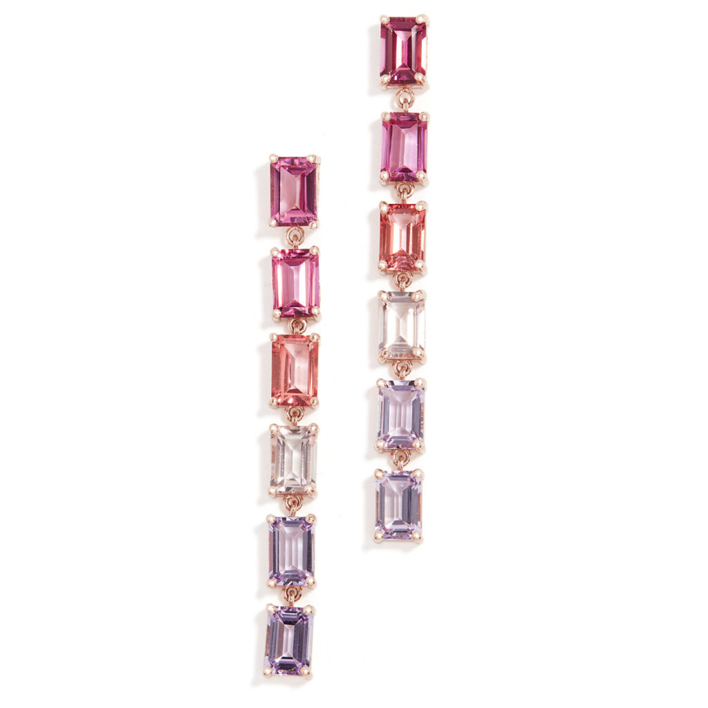 Art Deco Dawn Ombre Topaz Earrings