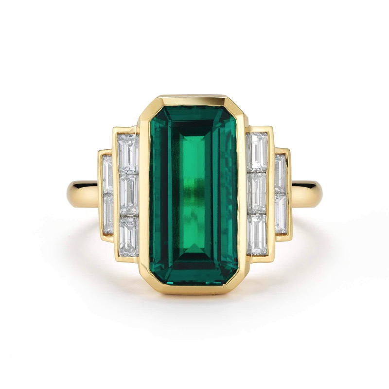 Art Deco Diamond Emerald Ring | Leo Ingwer