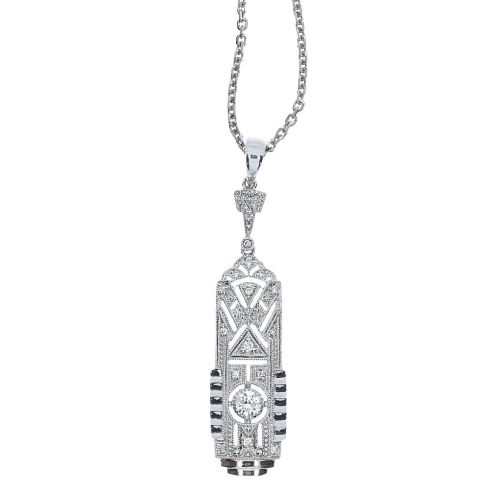 Art Deco Diamond Pave Pendant