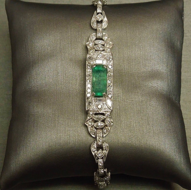 Art Deco Emerald Bracelet