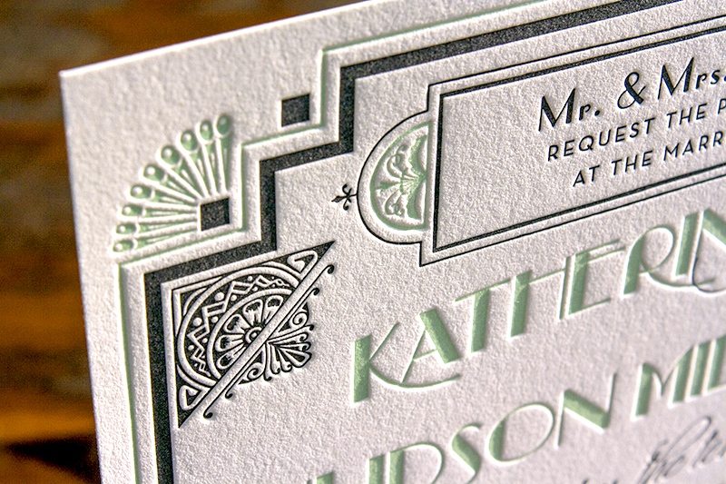 Art Deco Gatsby Letterpress Invitation