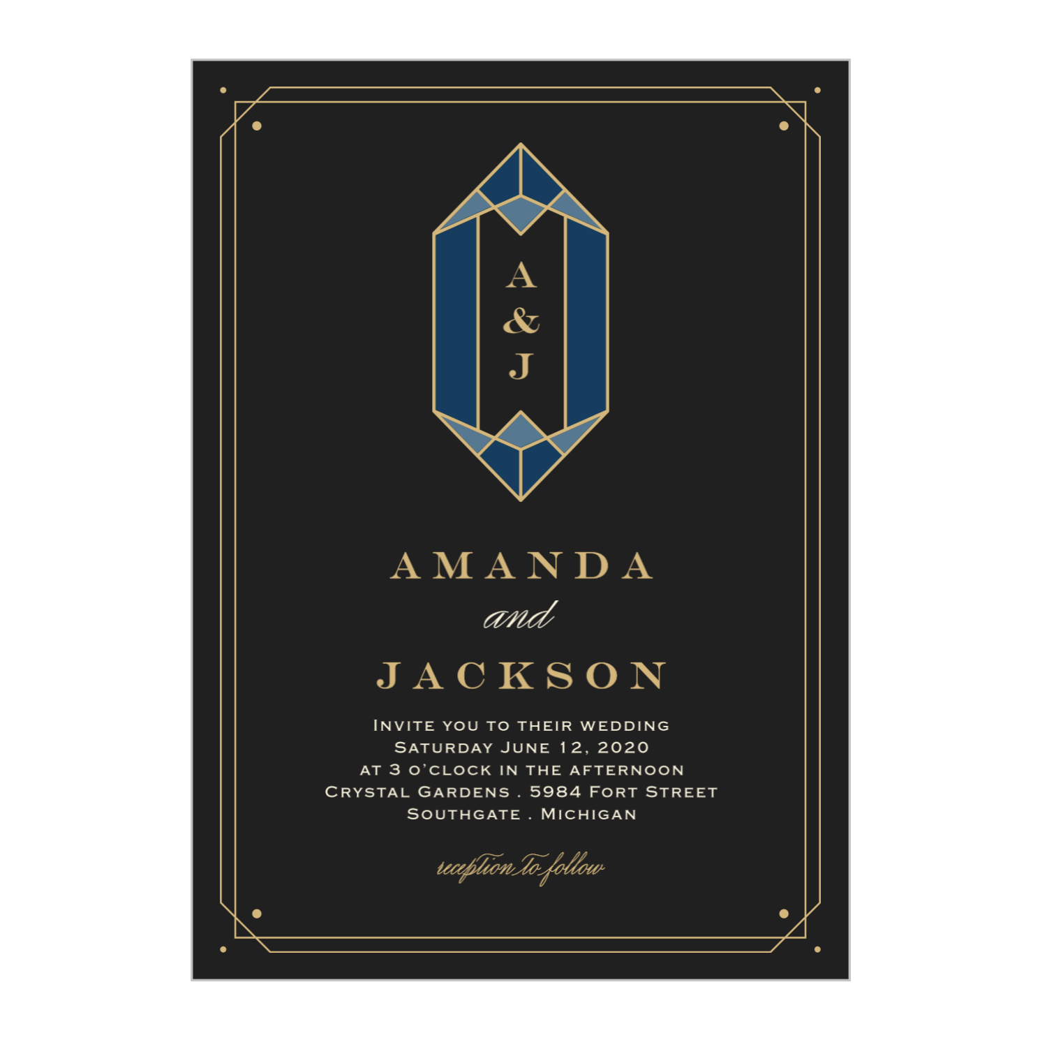 Art Deco Gem Invitation