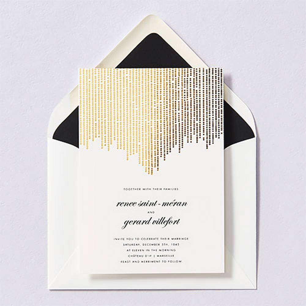 Art Deco Gold Foil Invitation