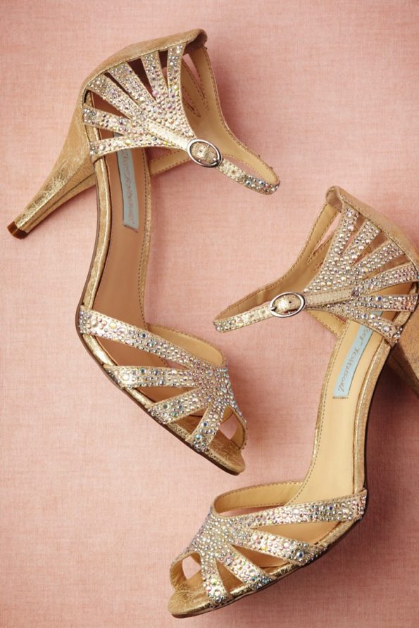 Art Deco Heels in Champagne Sparklet