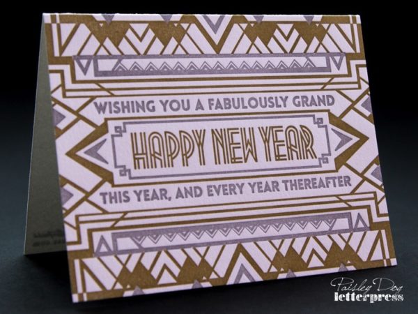Art Deco Letterpress New Years Card