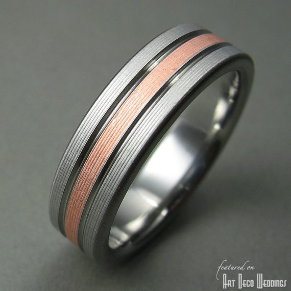 Art Deco Men's Wedding Band