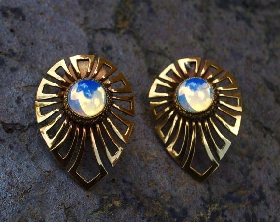Art Deco Moonstone Earrings