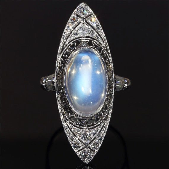 Art Deco Moonstone Jewelry - June Birthstone