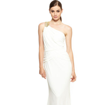 Grecian Art Deco One Shoulder Gown | Badgley Mischka