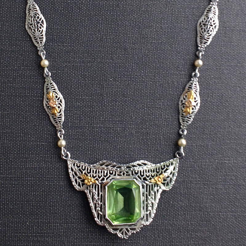 Antique on sale peridot jewelry