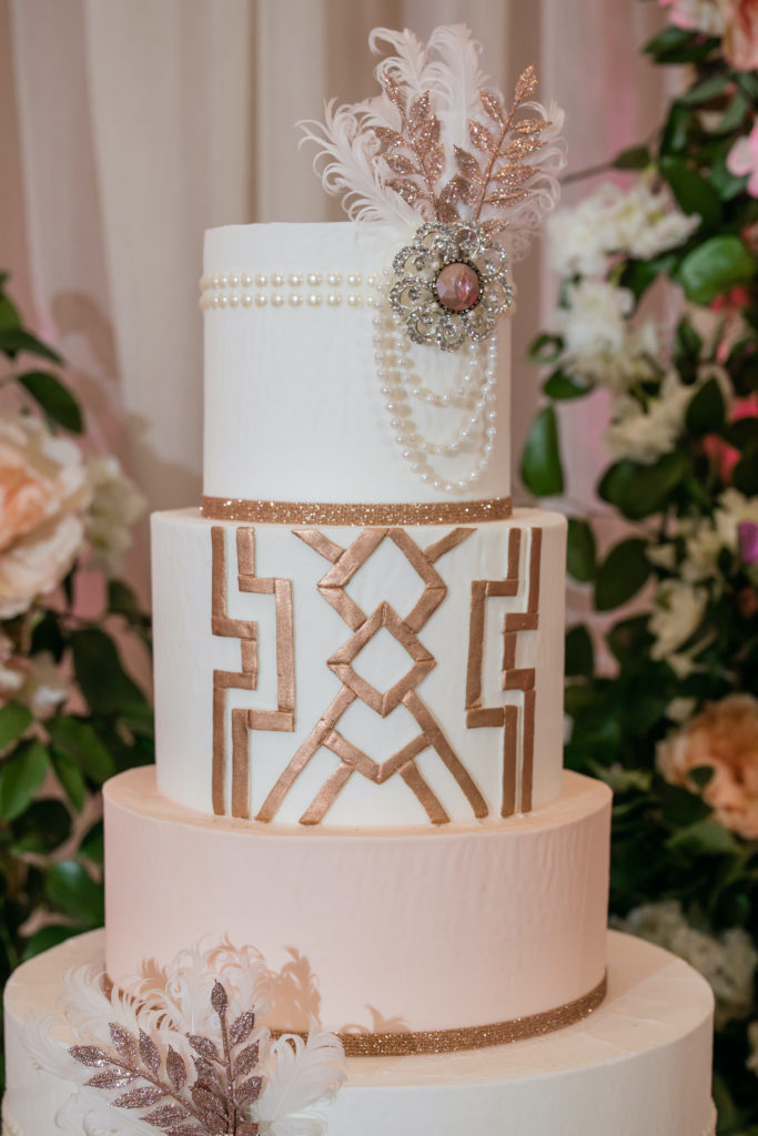 Art Deco Pink and Gold Cake