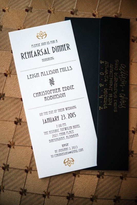 Art Deco Reherarsal Dinner Invite