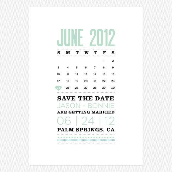 Art Deco Save The Date Calendar