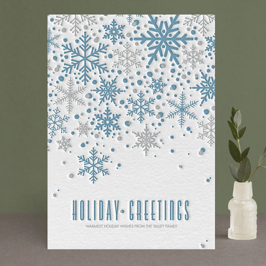 Art Deco Snowflake Letterpress Holiday Card