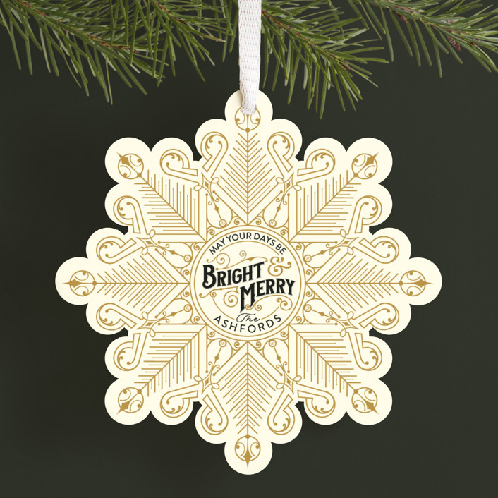 Art Deco Snowflake Ornament Card