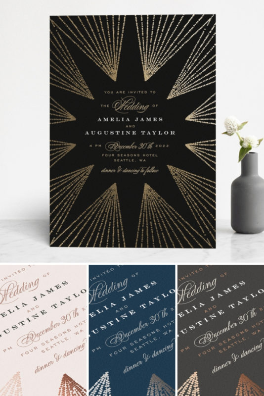 Art Deco Starburst Invitation | Foil Pressed