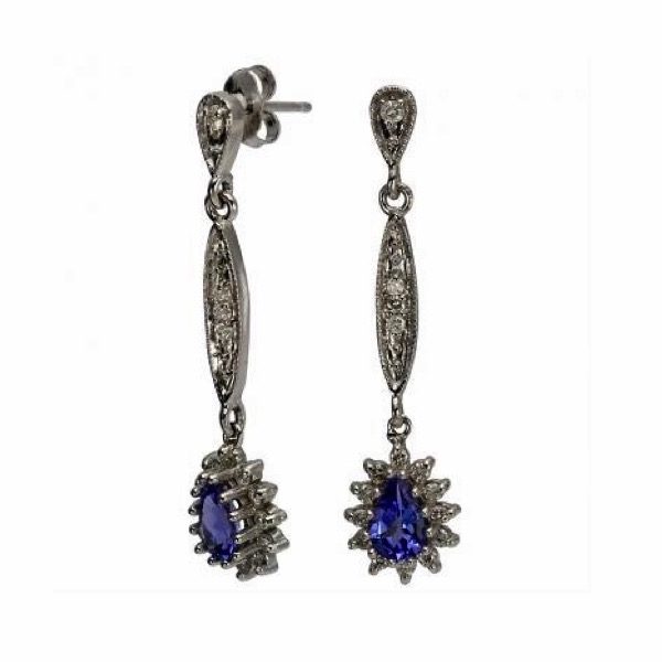 Art Deco Tanzanite Earrings