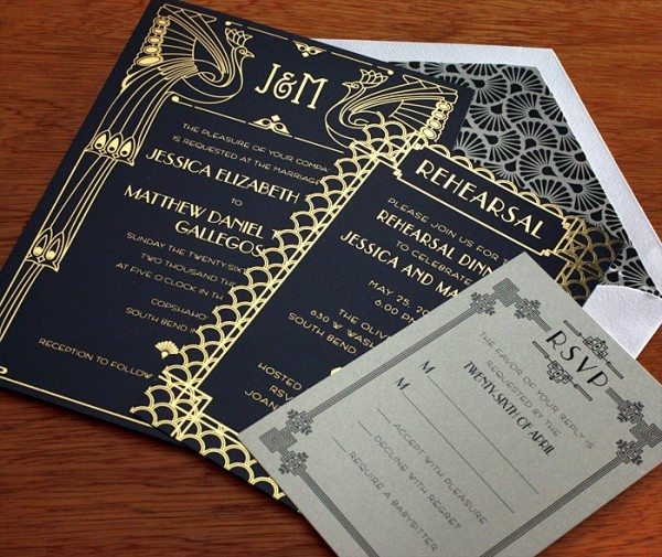 Art Deco Wedding Invitations