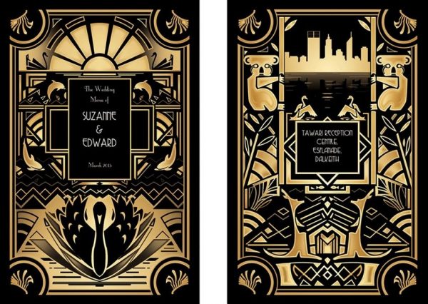 Art Deco Wedding Menu