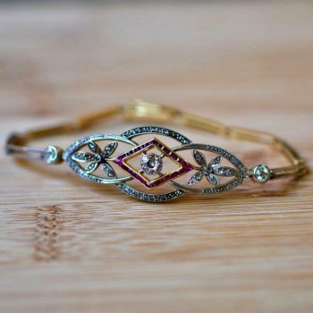 Vintage Art Nouveau Ruby Bracelet | Deco Shop
