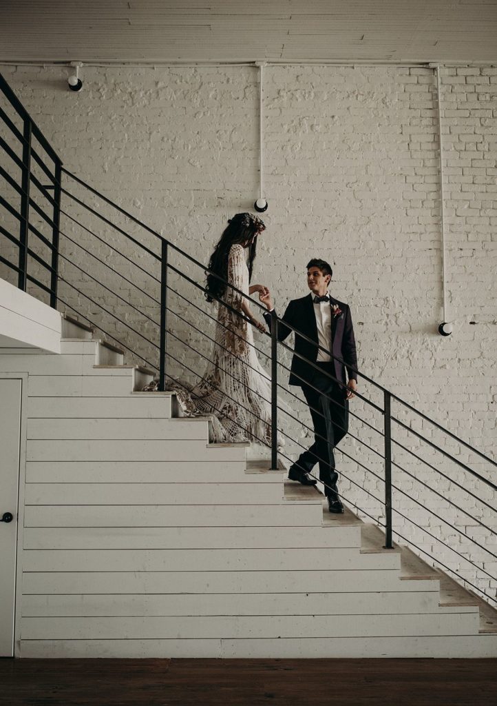 Art Nouveau Wedding Bride and Groom