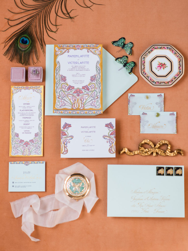 Art Nouveau Wedding Invitation Suite