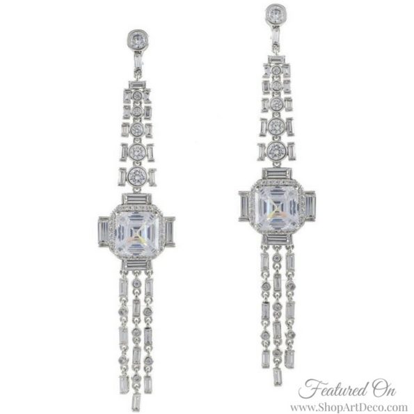 Asscher Cut Art Deco Earrings