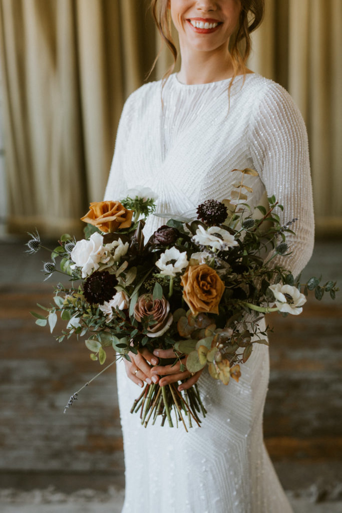 Autumn Bouquet Vintage Industrial NYC Wedding