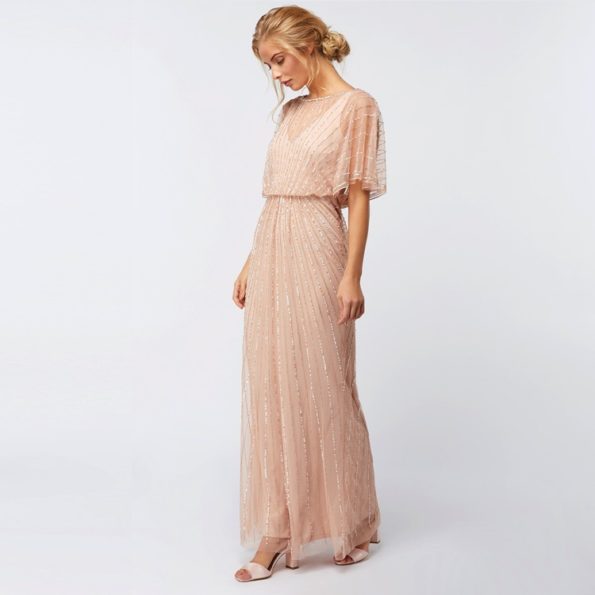 Beaded 1930s Angel Sleeve Gown