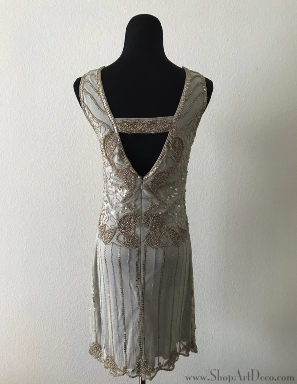 Beaded Grey Gatsby Dress