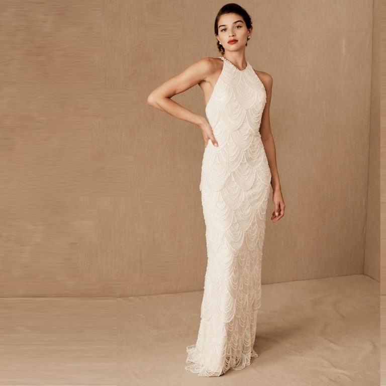 Silver   Champagne 1920s Style Wedding Gown Deco Shop