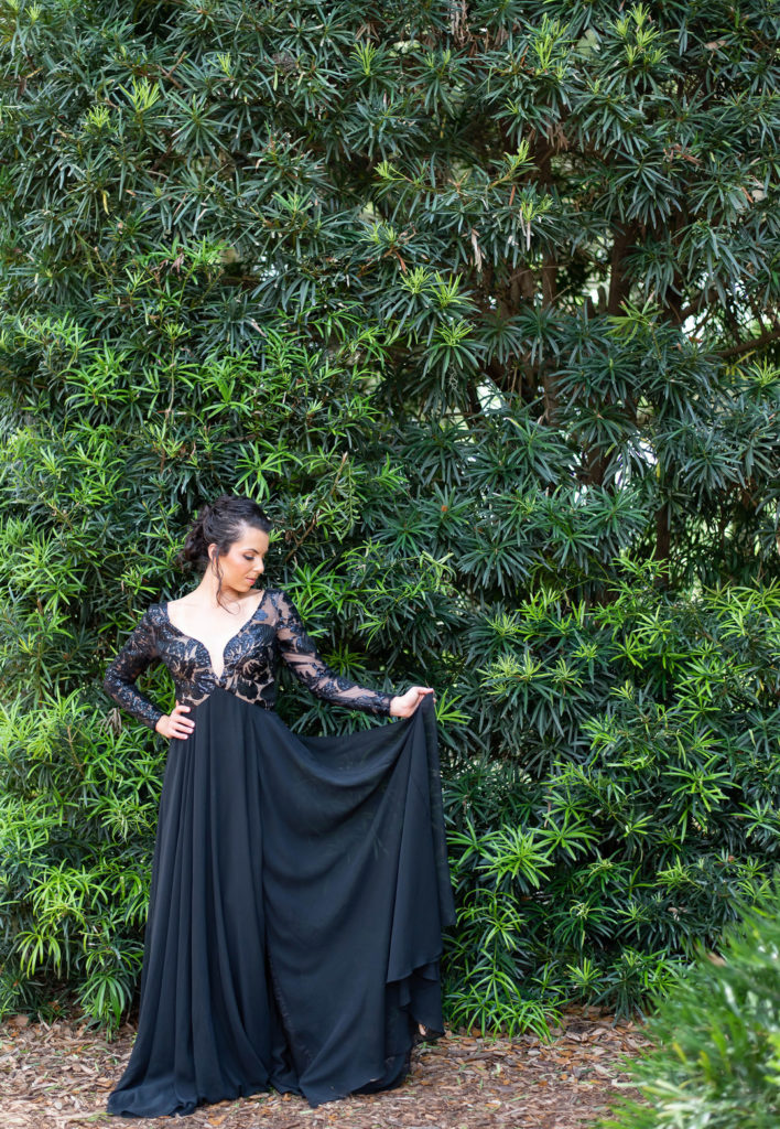 Black Bridesmaids Gown | Citrus Grove Wedding