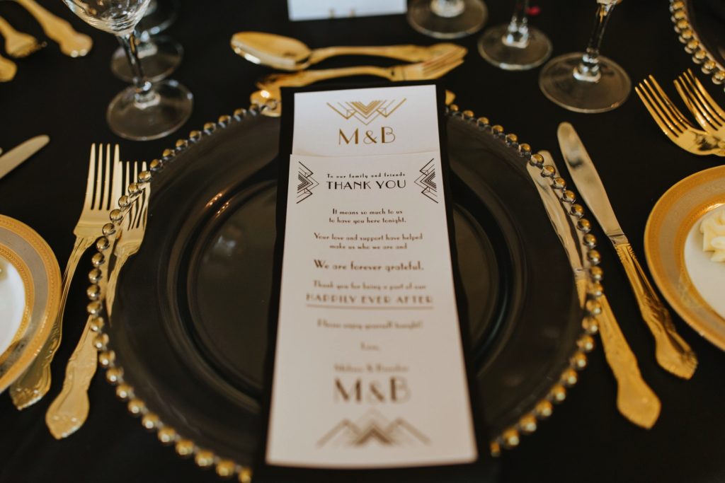 Black + Gold Art Deco Place Setting