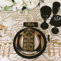 Black and Gold Art Deco Place Setting