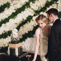 Black and Gold Art Deco Wedding Cake