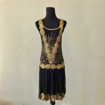 Black and Gold Flapper Dress