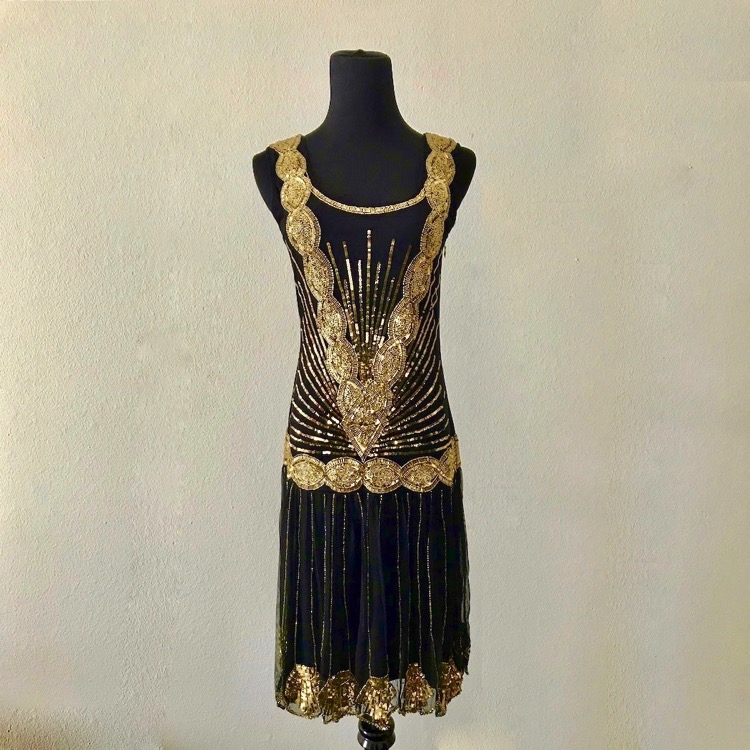 Black + Gold Flapper Dress | Deco Shop