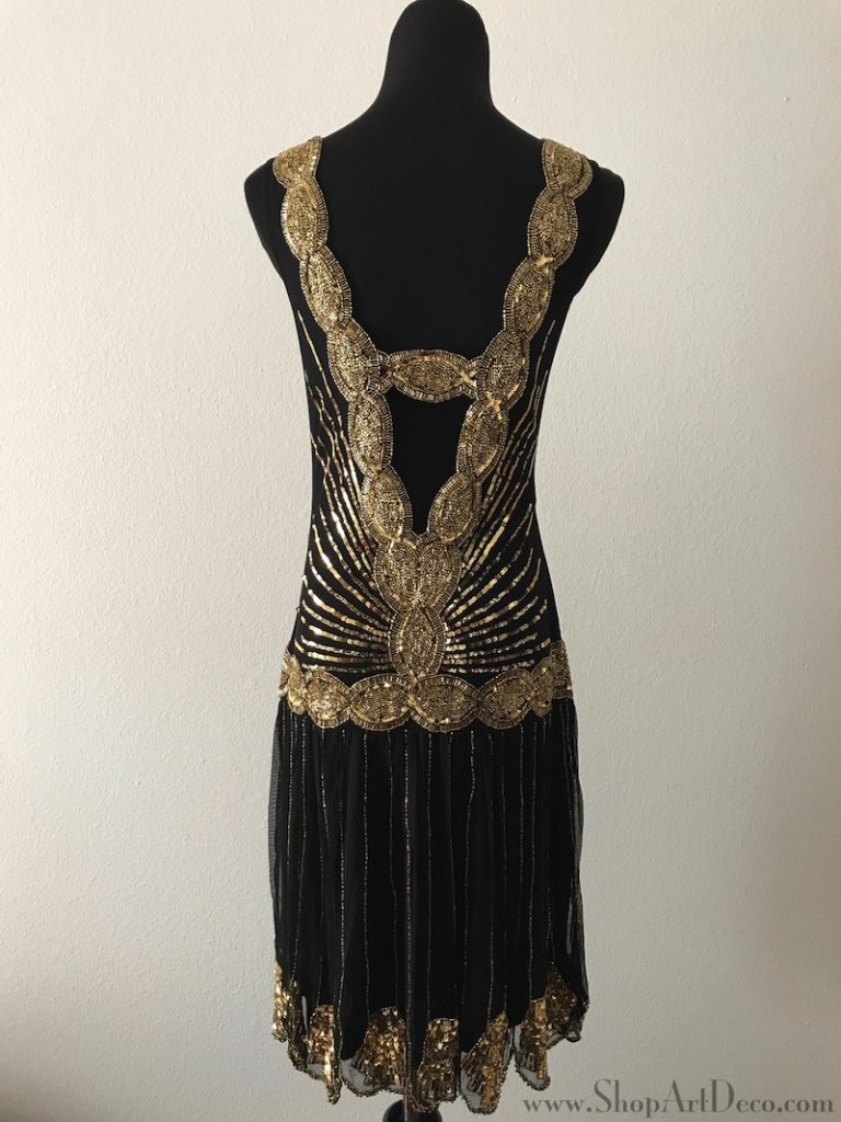 Black + Gold Flapper Dress | Deco Shop
