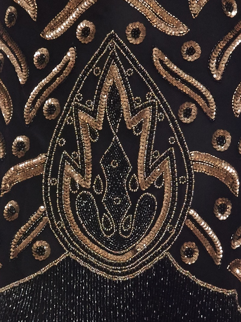 Black + Gold Fringed Flapper Dress | Vegas | Deco Shop