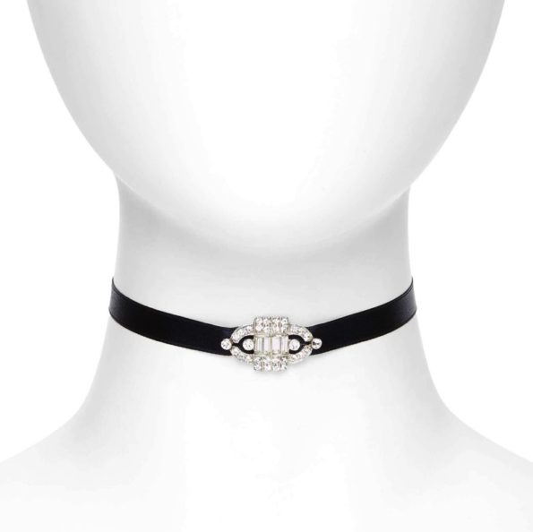 Black Satin Art Deco Choker | Ben Amun