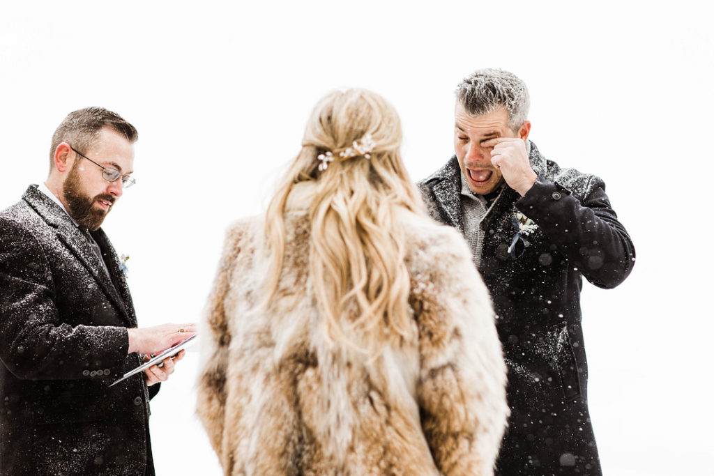 Blizzard Wedding Ceremony | Winter Wonderland Elopement