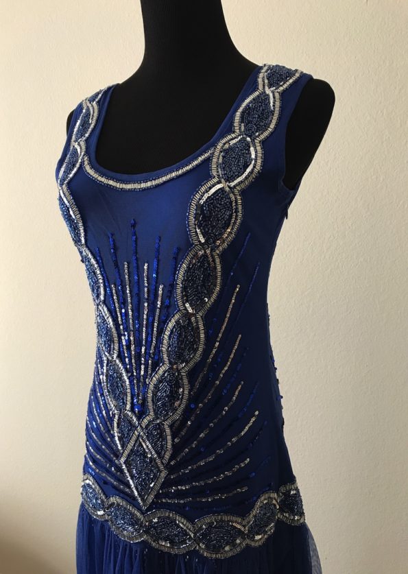 Blue 1920s Flapper Dress