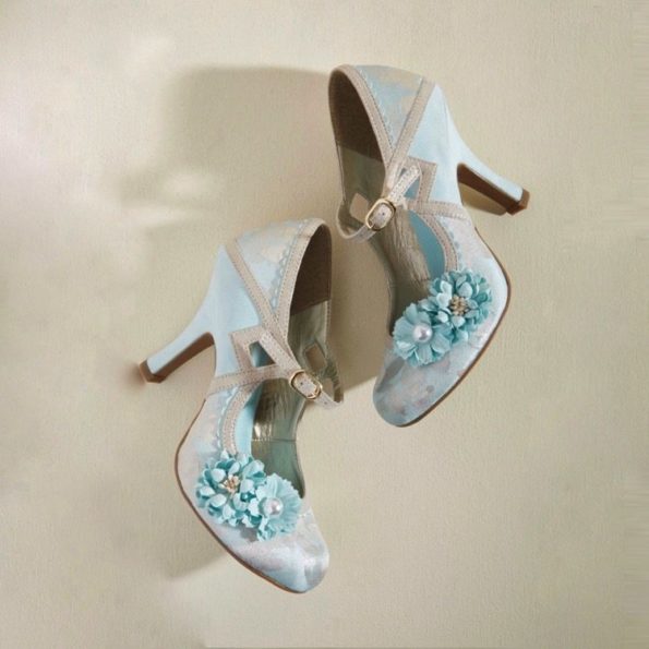 Blue 1920s Wedding Shoes