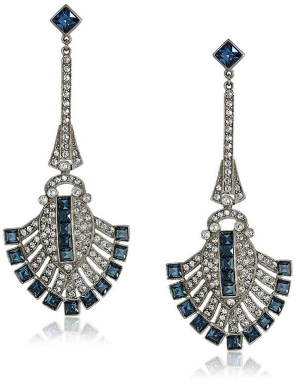 Blue Art Deco Earrings