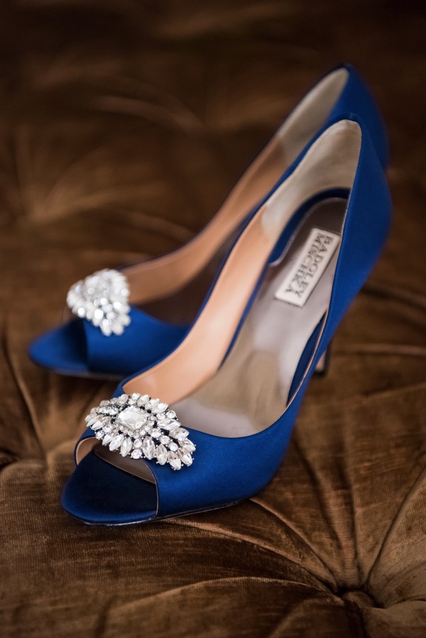 Blue Art Deco Wedding Shoes