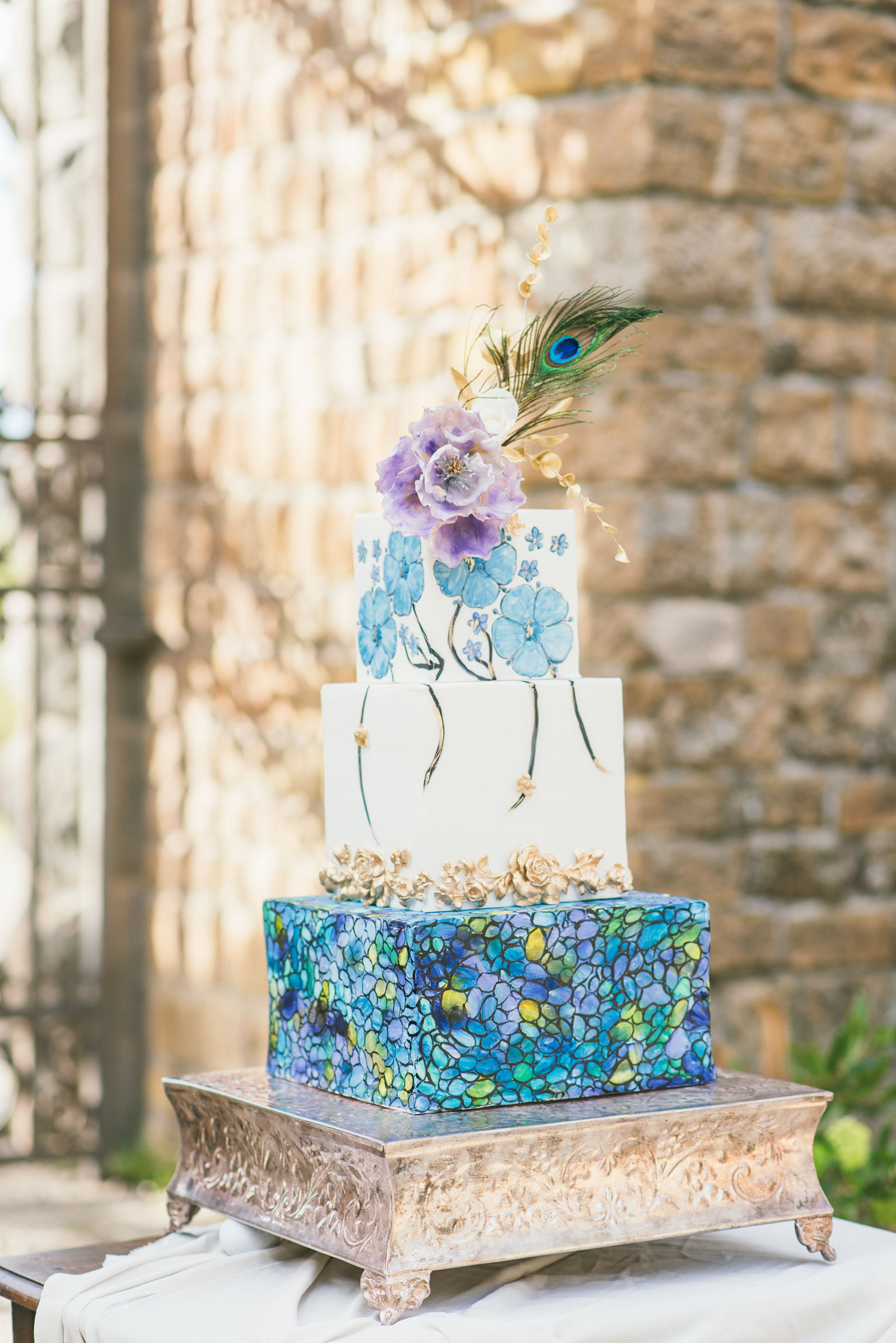 Blue Art Nouveau Cake