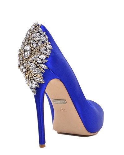 Sapphire Blue Embellished Art Deco Heels | Deco Shop