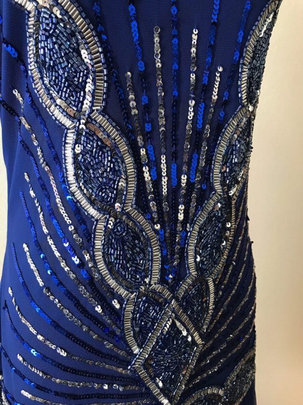 Blue Flapper Dress Beading 1920s