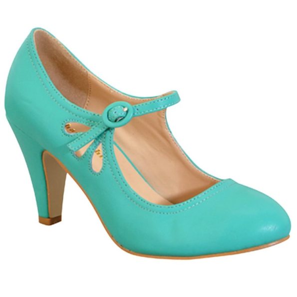Blue Green 1920s Mary Jane Shoes
