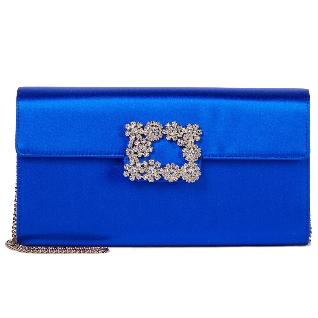 Blue Satin Vintage Purse | Flower Strass by Roger Vivier